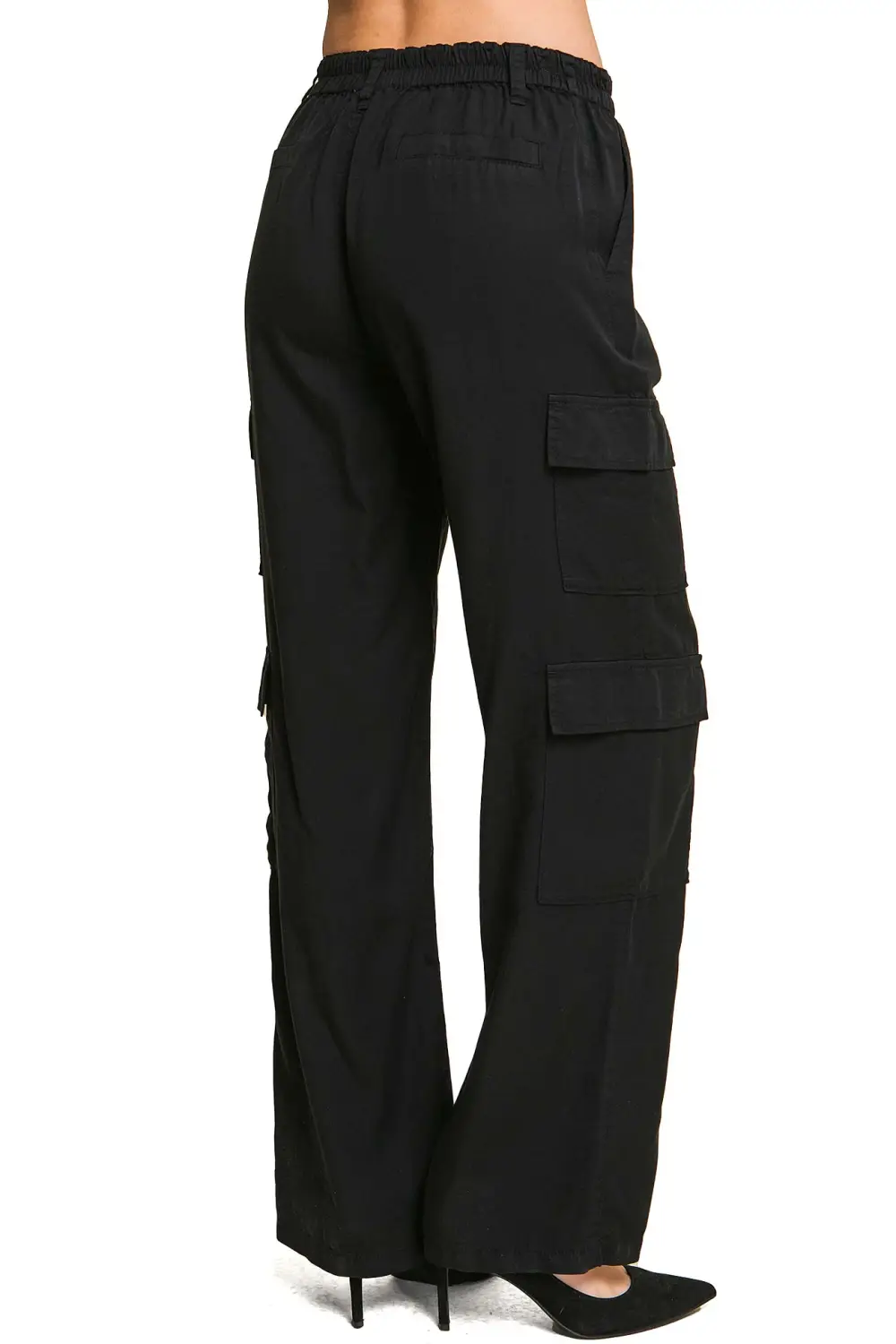 Light Olive Green Cargo Wide - Leg Pants