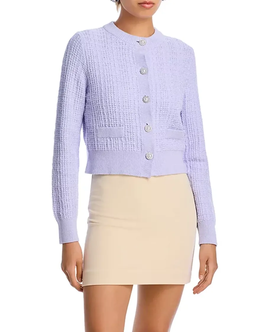 Cropped Silhouette Crewneck Cardigan