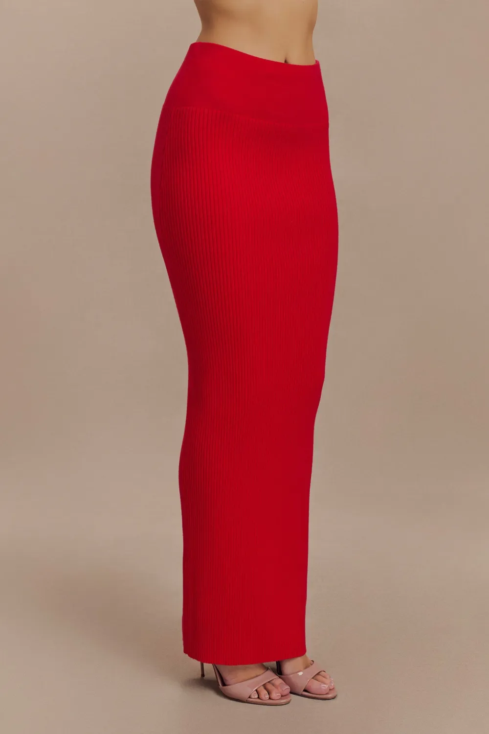 Ribbed Knit Maxi Skirt