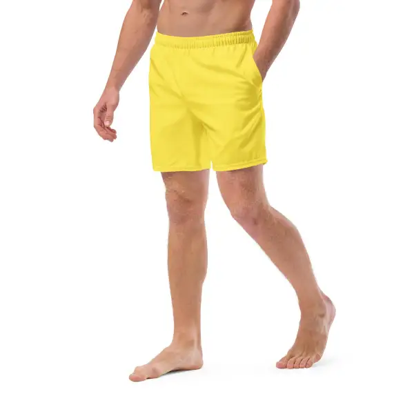 Elastic Waist Floral Print Swim Trunks