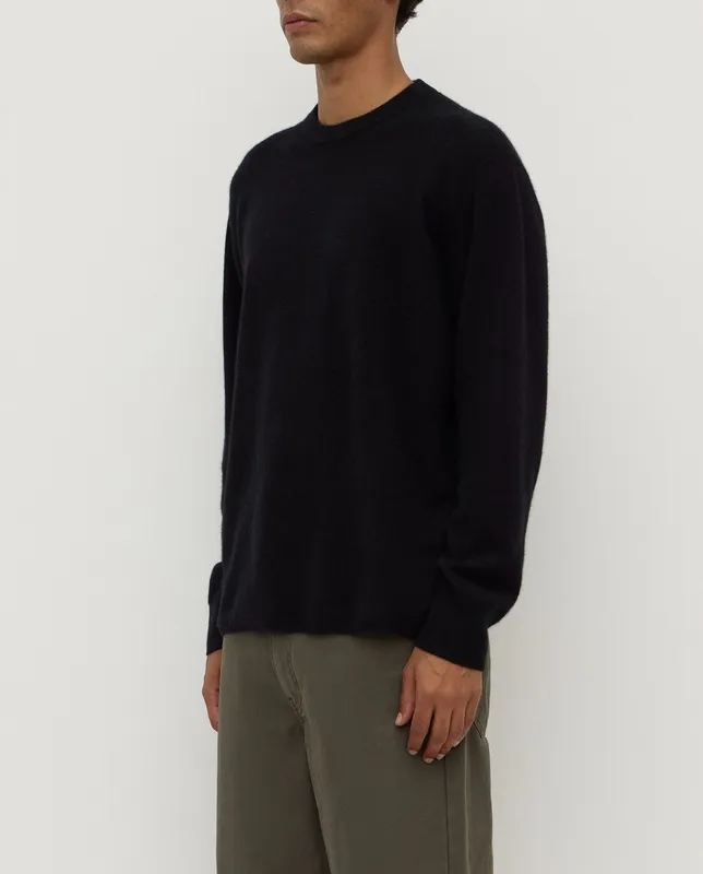 Black Cashmere Crew Neck Sweater