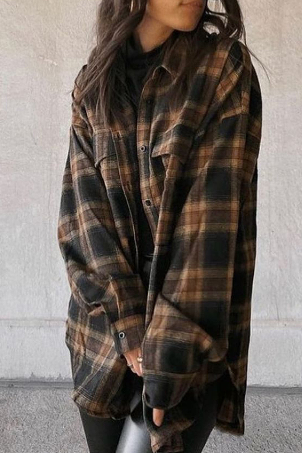 Brown And Black Flannel Plaid Shirt