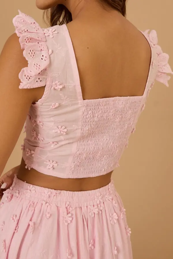 Blush Embroidered Top
