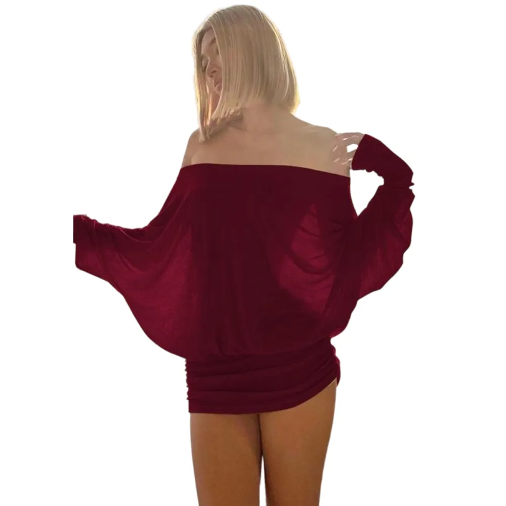🦃 Thanksgiving Dress Alert: Off-Shoulder Ruched Slim Fit - OPAQUE Long Sleeve | Bold Flawless 👗🔥