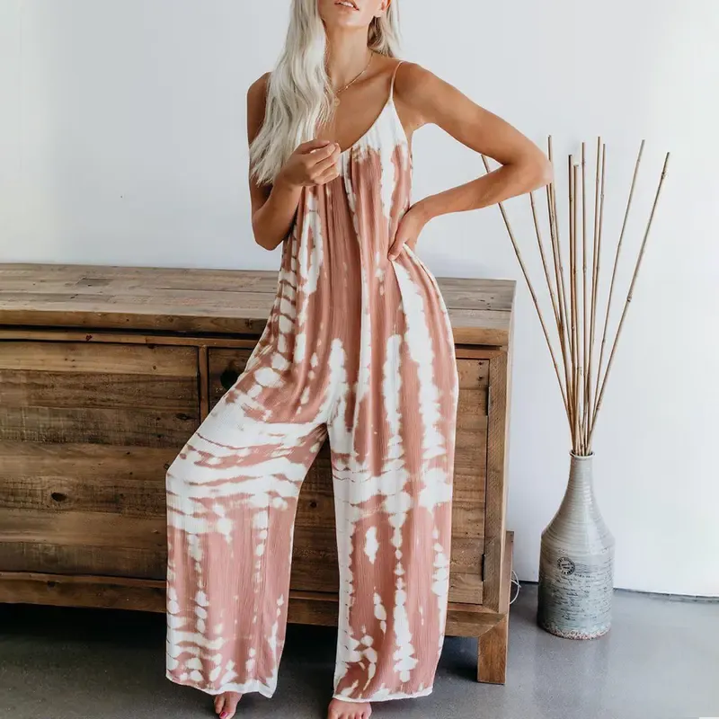 Plus-Size Fashion — Wide-Leg Suspender Jumpsuit