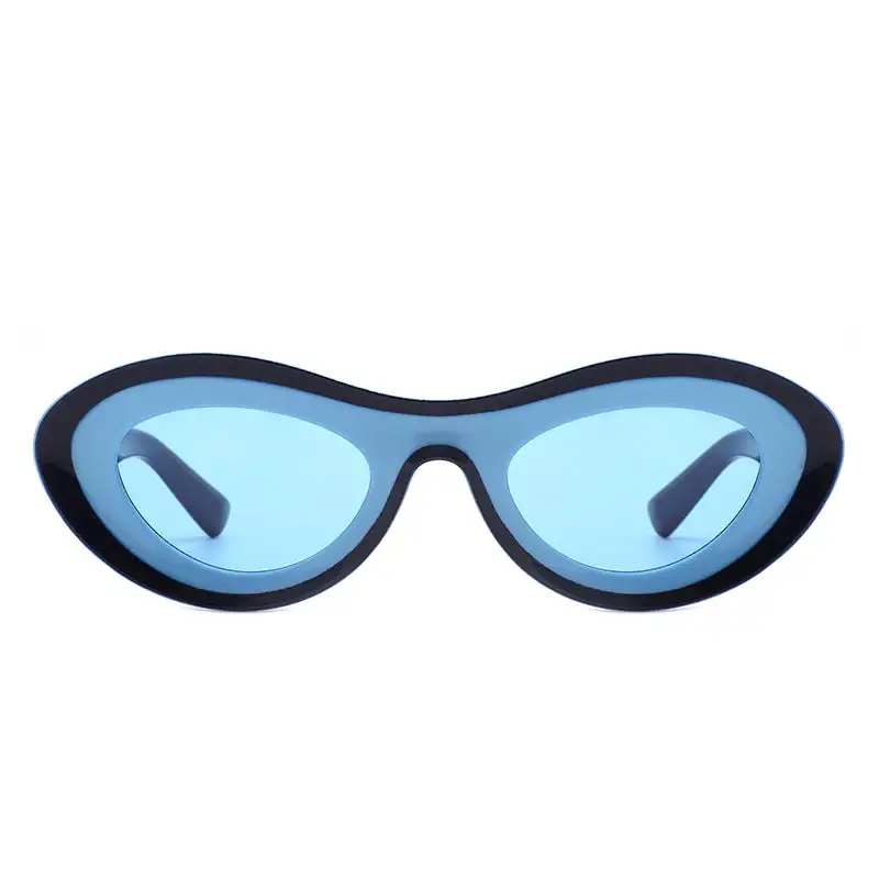 Slim Cat Eye Oval Frame Sunglasses