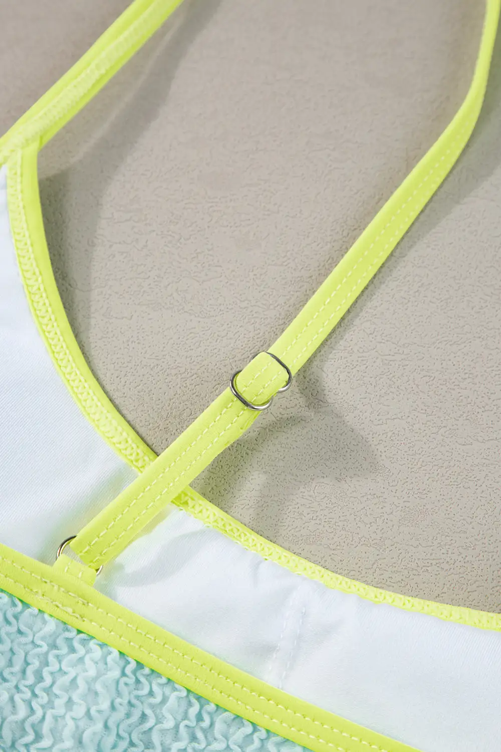 Blocked Pattern High Waisted Bikini Swim Set