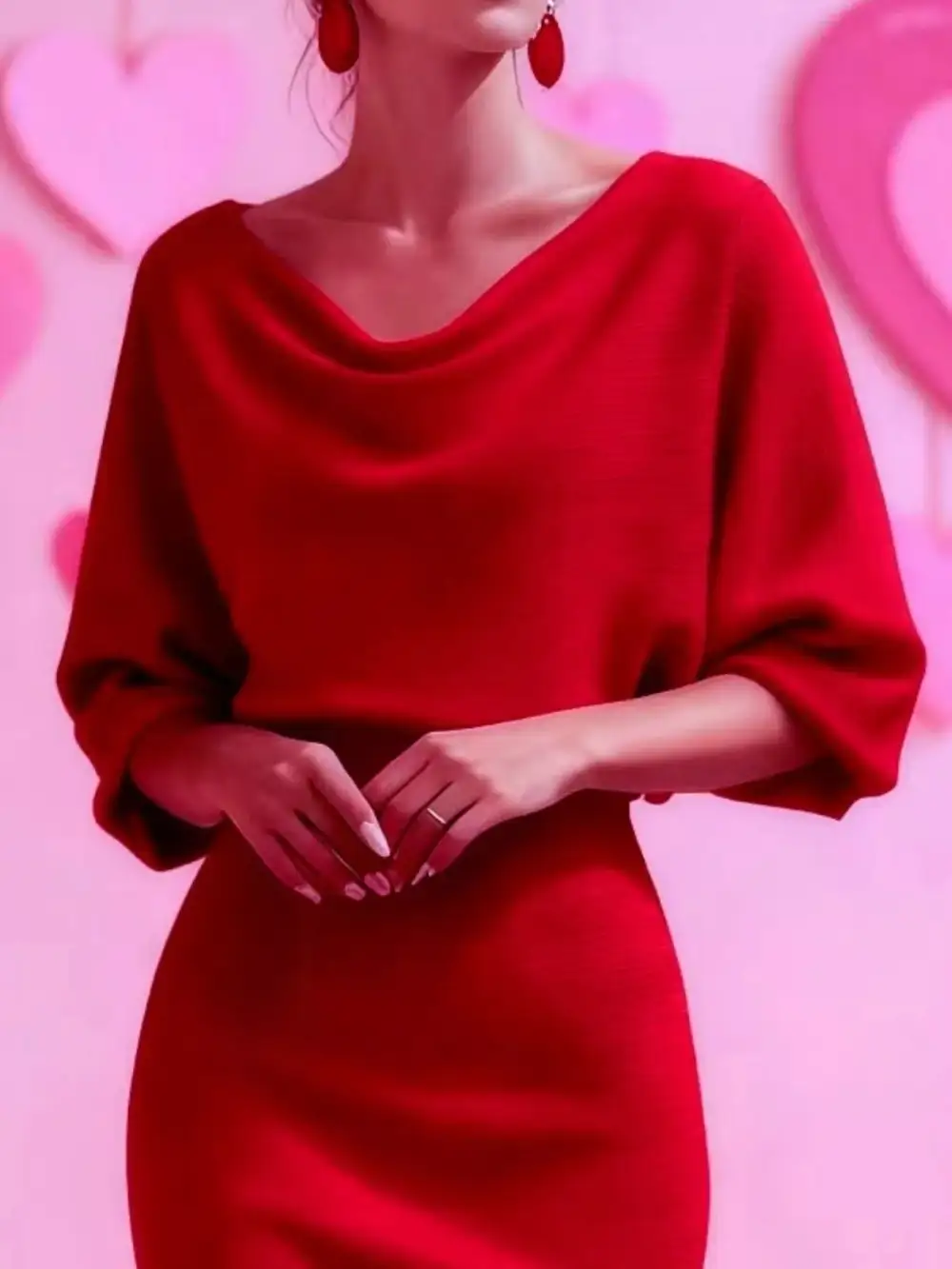 Cowl Midi Dress