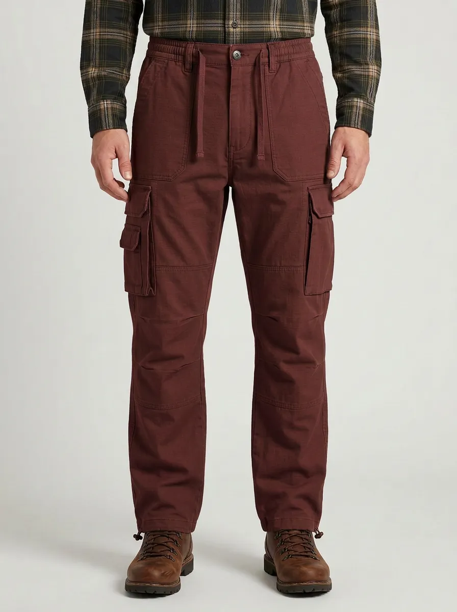 Men's Olive Green Tactical Multi-Pocket Cargo Pants