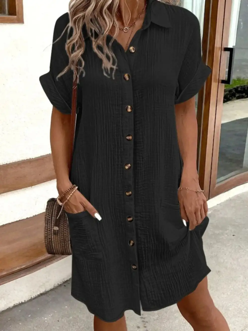 Button Front Shirt Dress