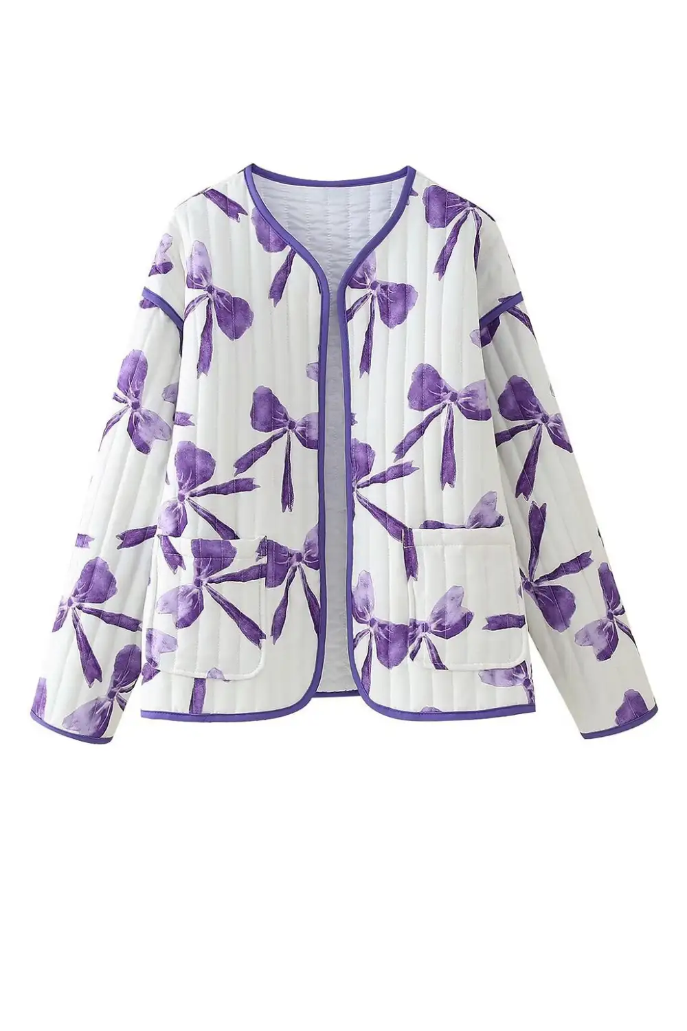 Bow Print Quilted Bow Jacket