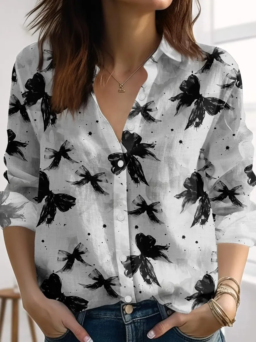 Ink Bow Print Shirt