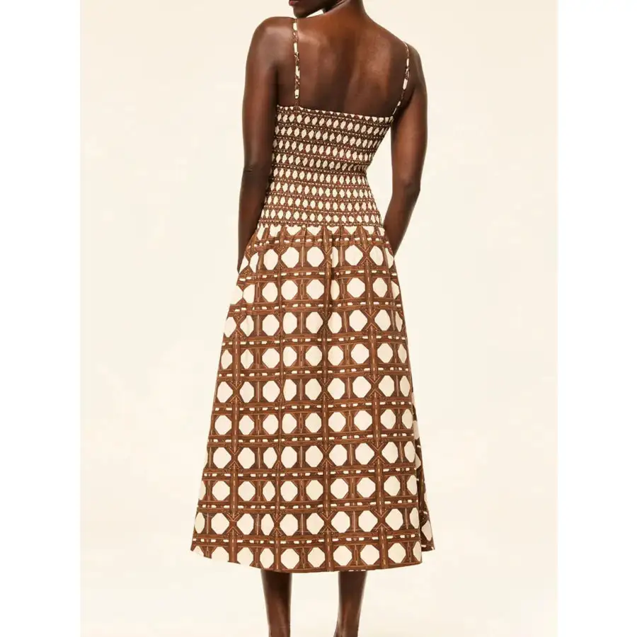 Geometric Pattern Cami Midi Dress