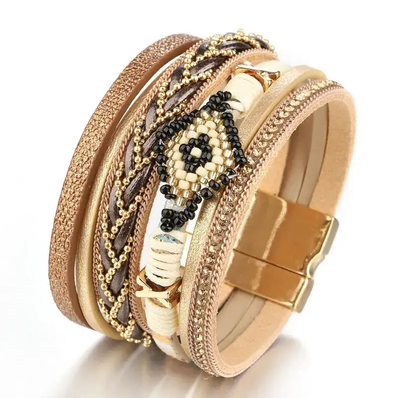 Protective Eye Leather Bracelet