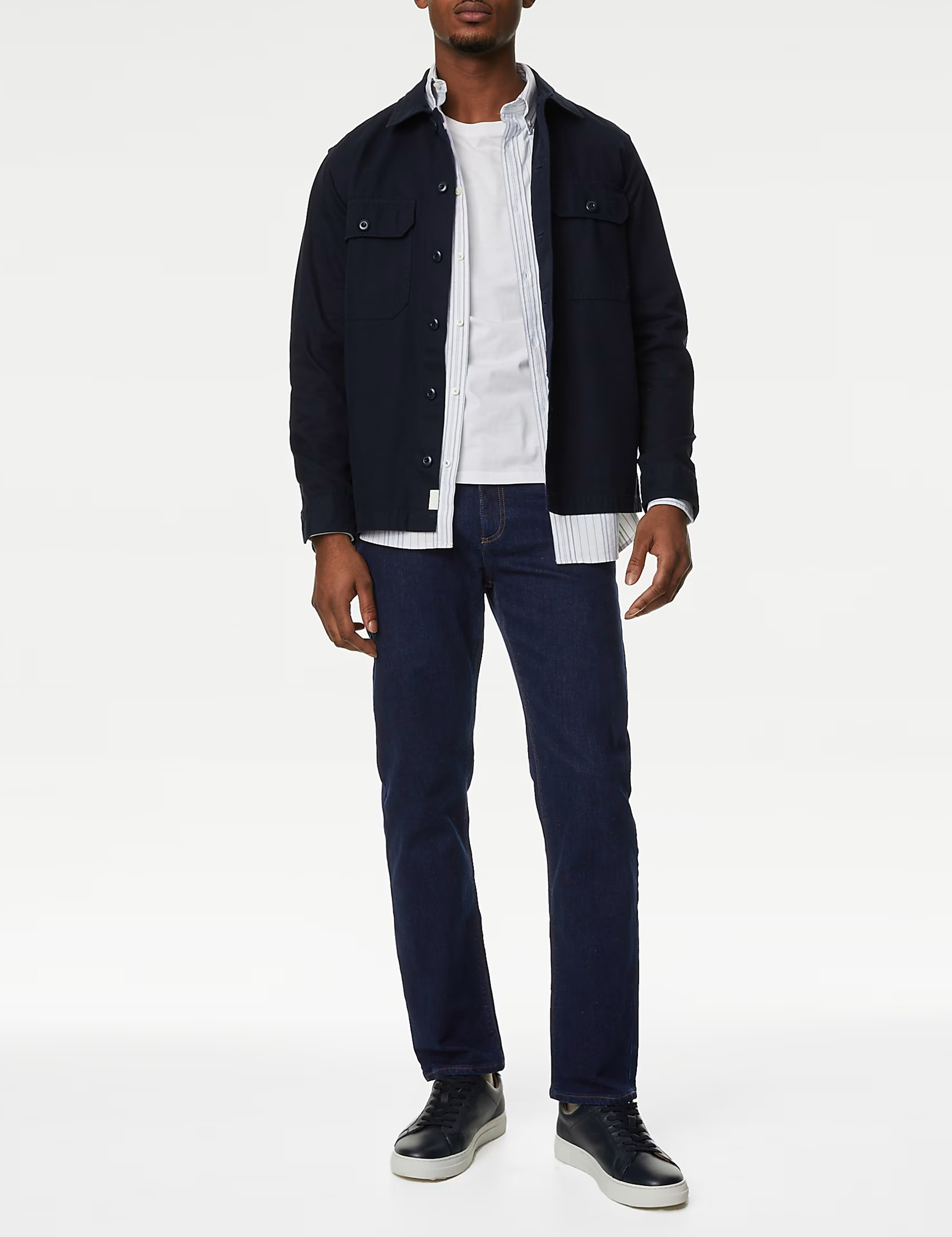 Men's Black Loose Fit Stretch Casual Jeans