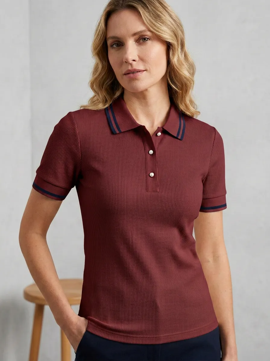 Women's Ribbed Polo Shirt
