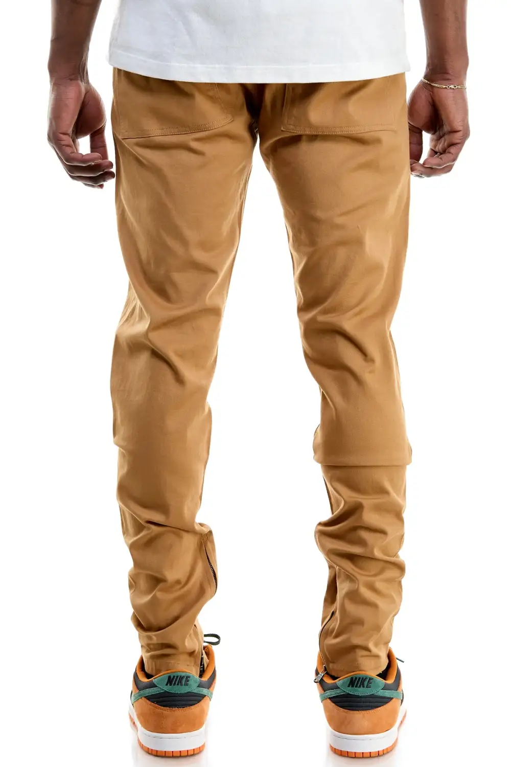 Men's Clean Skinny Raw Hem Zip Detail Pants