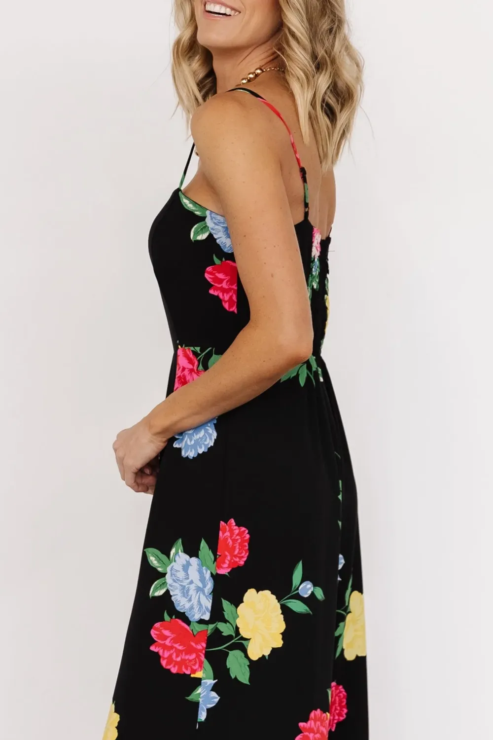 Loose And Comfortable; Slimming Black Floral Jumpsuit