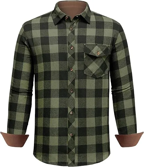 [Plus Size]Men’s Buffalo Plaid Flannel Shirt – Rugged Warmth. Timeless Style. Everyday Comfort.  Classic Design | Soft Cotton Comfort | Built for Any Season