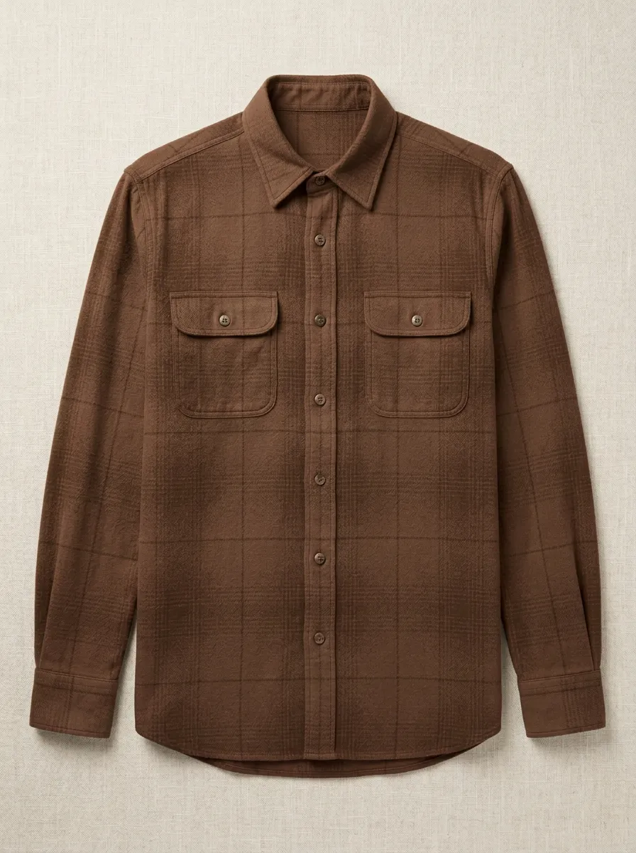 Classic Motif Plaid Long-Sleeve Men's Long-Sleeve Shirt