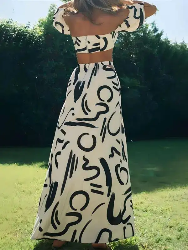 Puff Sleeve Printed Coordinated Set
