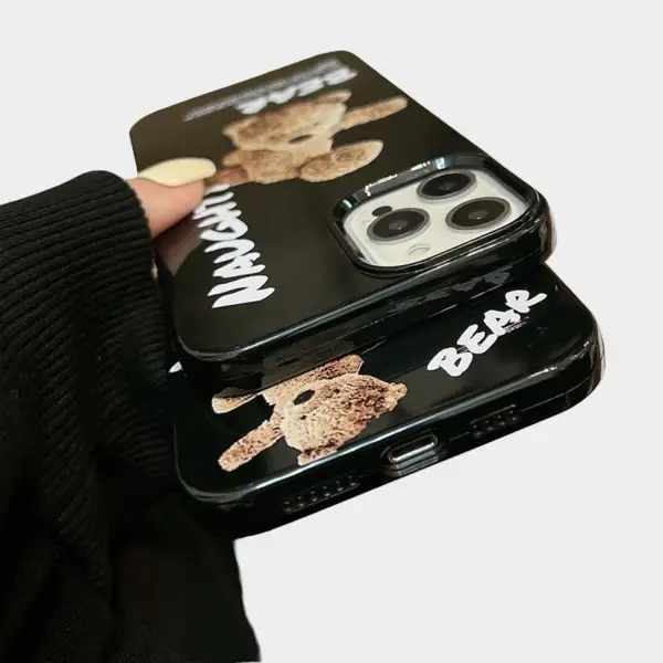Teddy Bear Graphic Glossy Phone Case