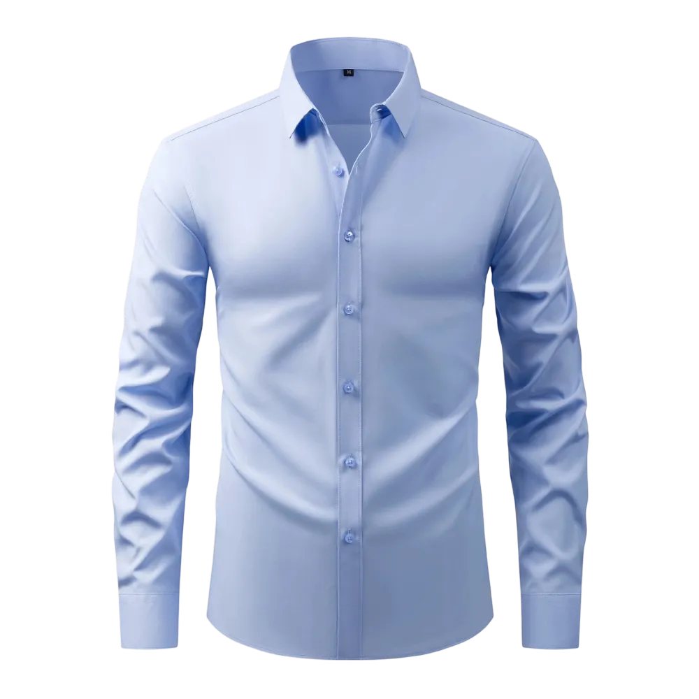 Four-Sided Elastic Natural Button Men'S Large Size Shirt Free Of Ironing And Anti-Wrinkle Business