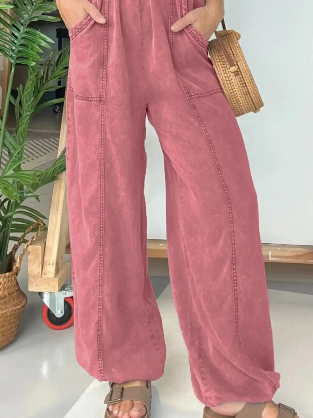 Plus Size Wide Leg Spaghetti Strap Accessory
