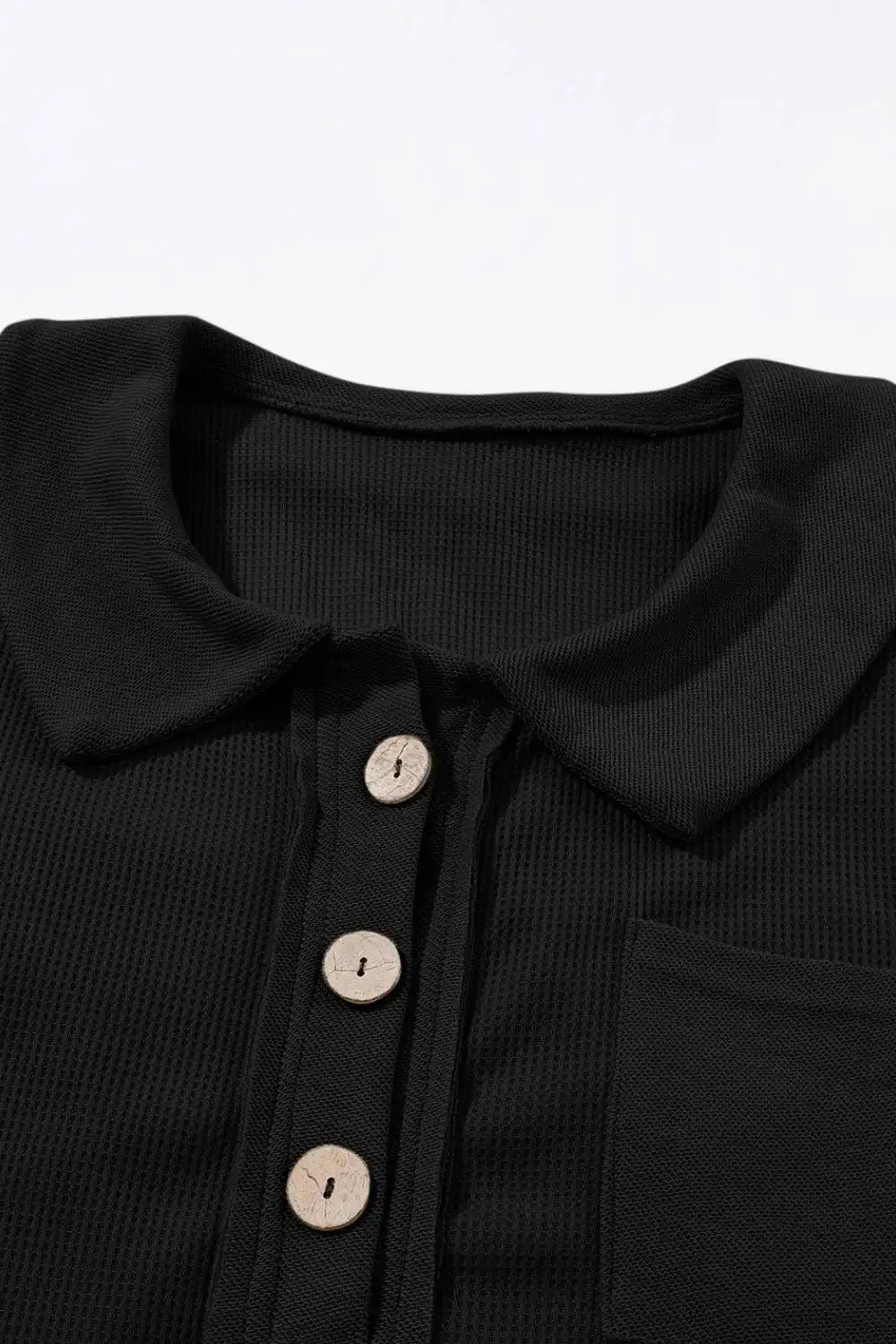 Knit Waffle Button Front Sweater Dress