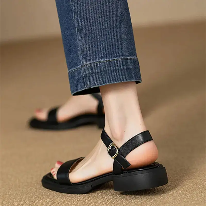 Wraparound Slingback Open-Toe Flat Sandals