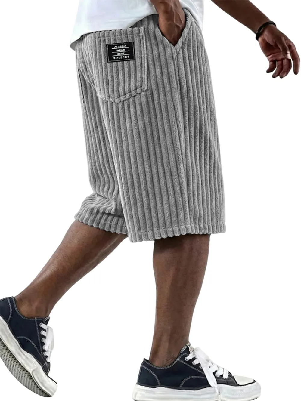 Relaxed Corduroy Seamed Detail Shorts