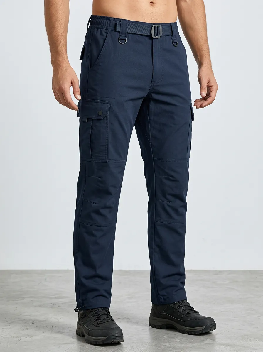 Men's Tactical Outdoor Multi-Pocket Belted Cargo Pants