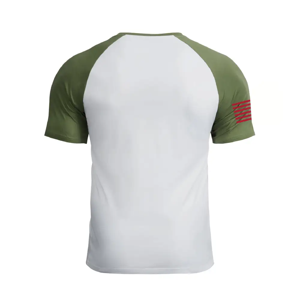 DISTRESSED USA FLAG 100% COTTON RAGLAN GRAPHIC TEE