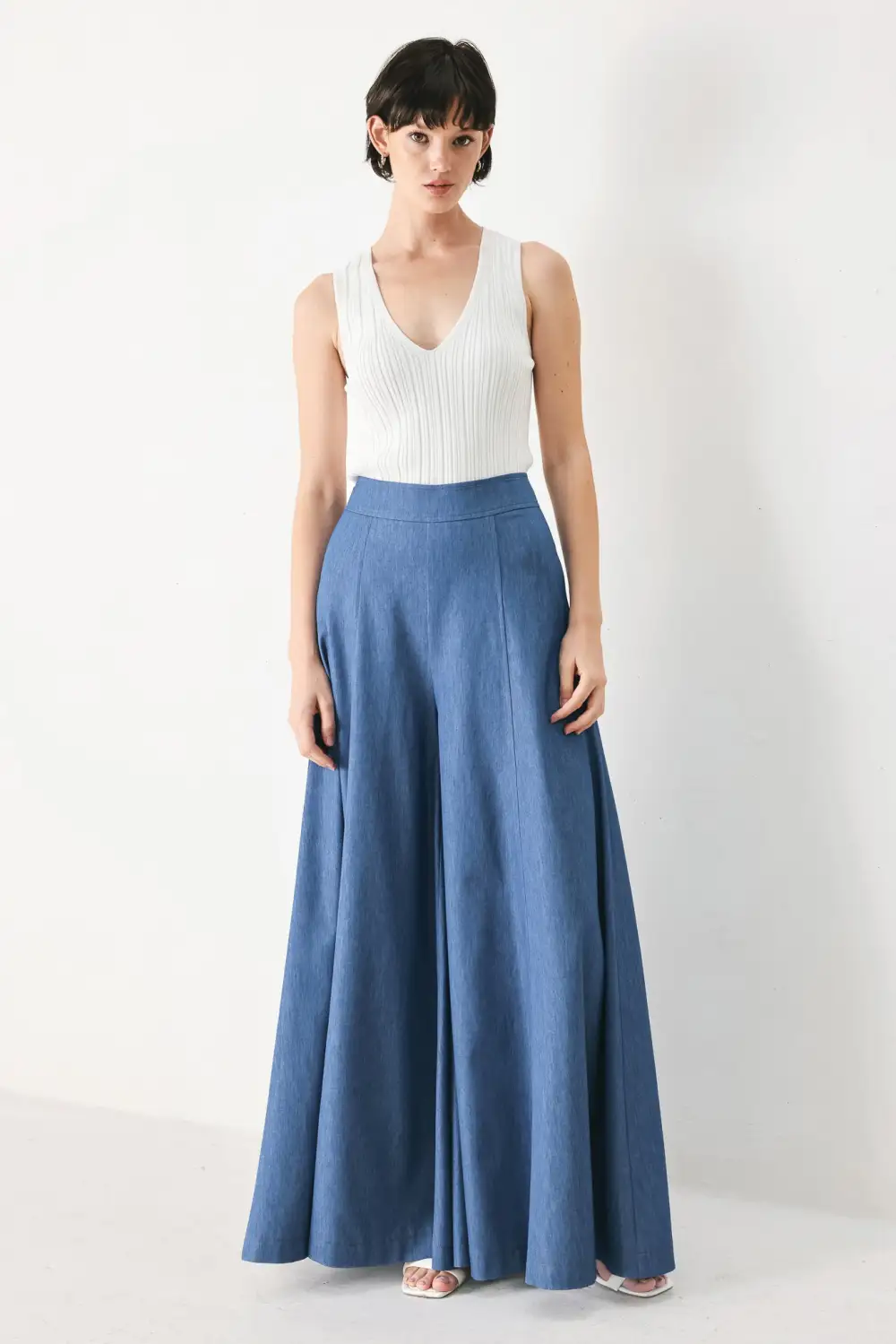 Sequin Wide Leg Casual Pants