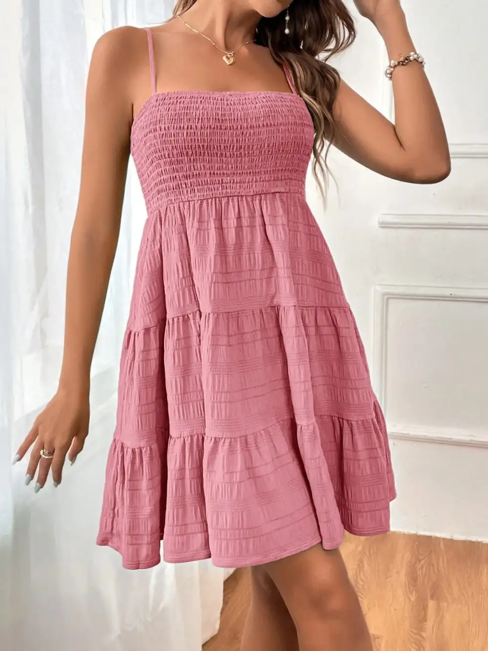 Tiered Sleeveless Mini Dress