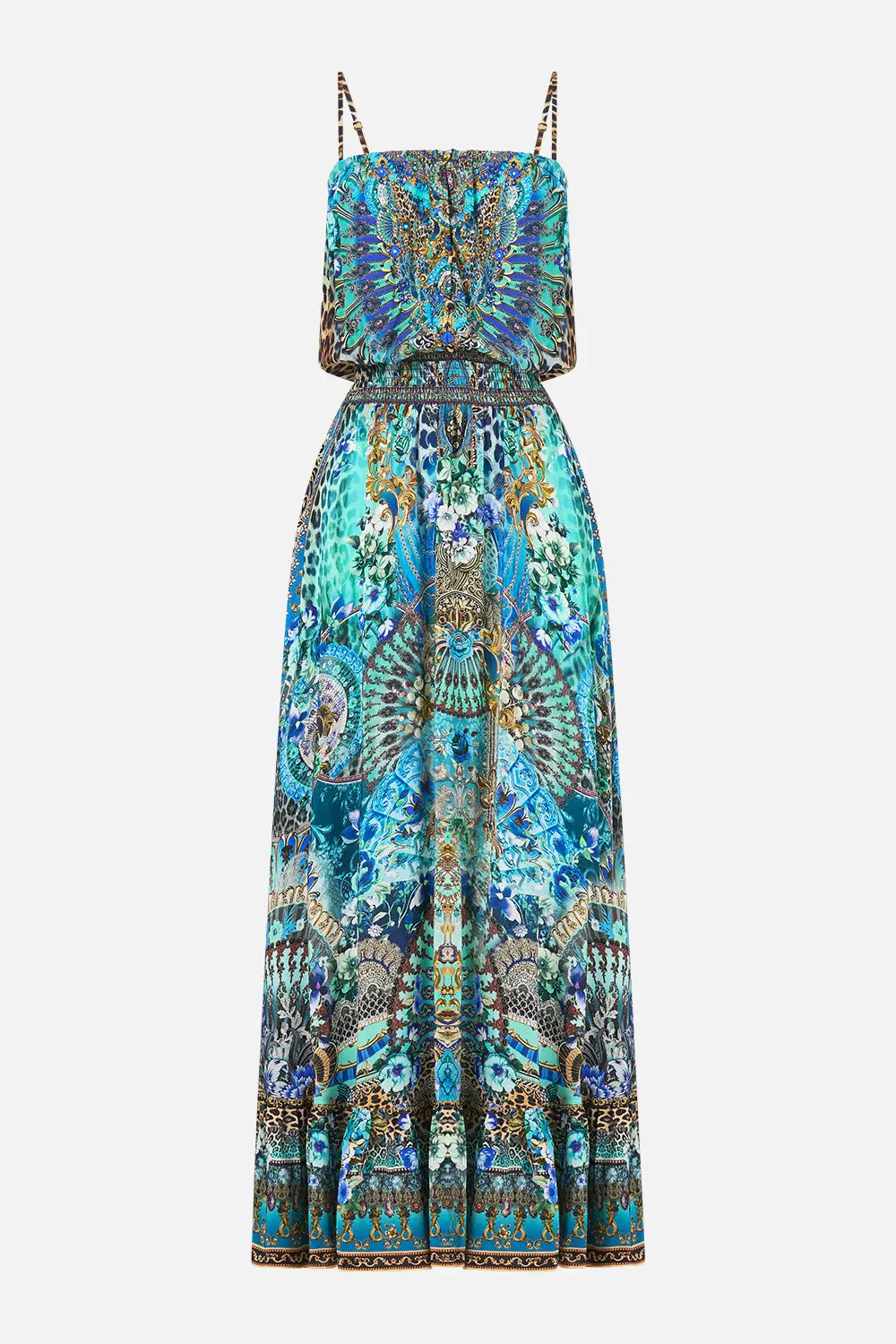 Shirred Waist Long Dress