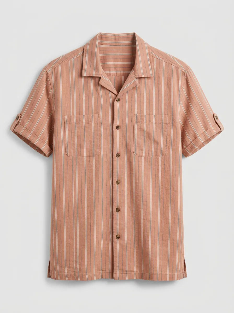Men's Casual Summer Breathable Striped Printed Shirt