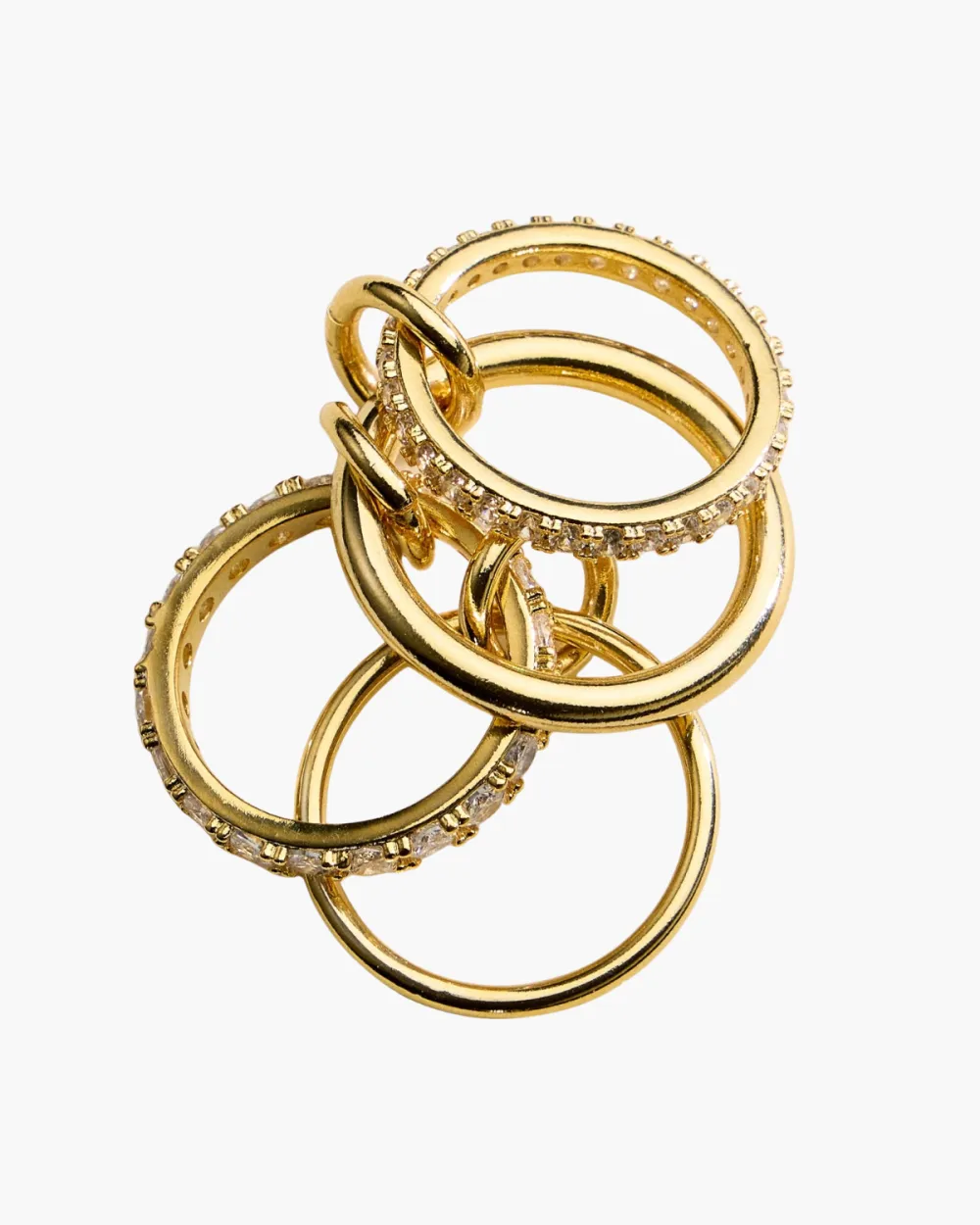 CZ Interlocking Ring Set