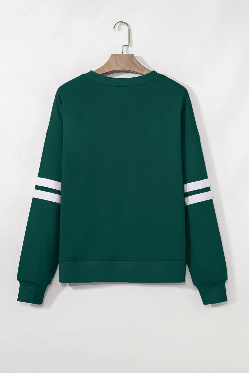 Comfy Relaxed Striped Drop Shoulder Varsity Stripe Sweatshirt