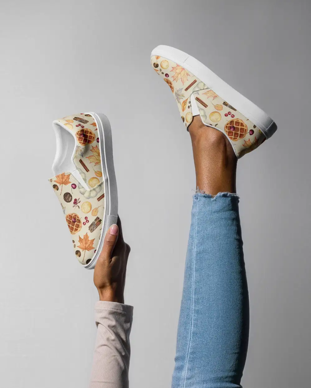 Waffle Pattern Slip On Shoes