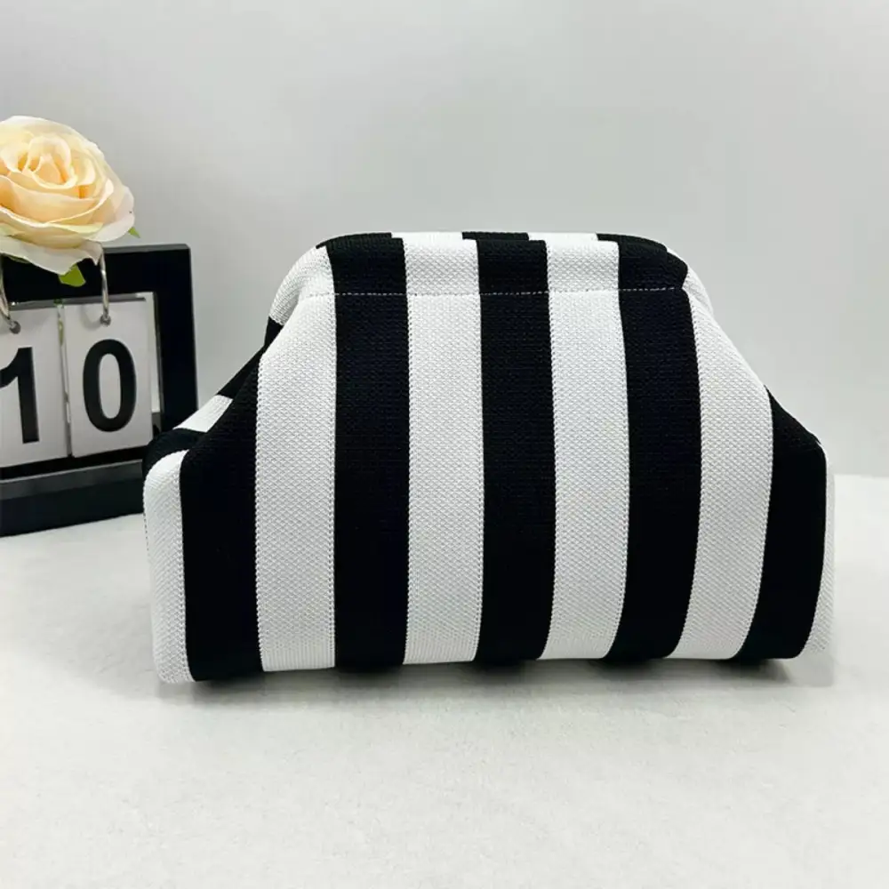 Portable Contrast Knit Clutch