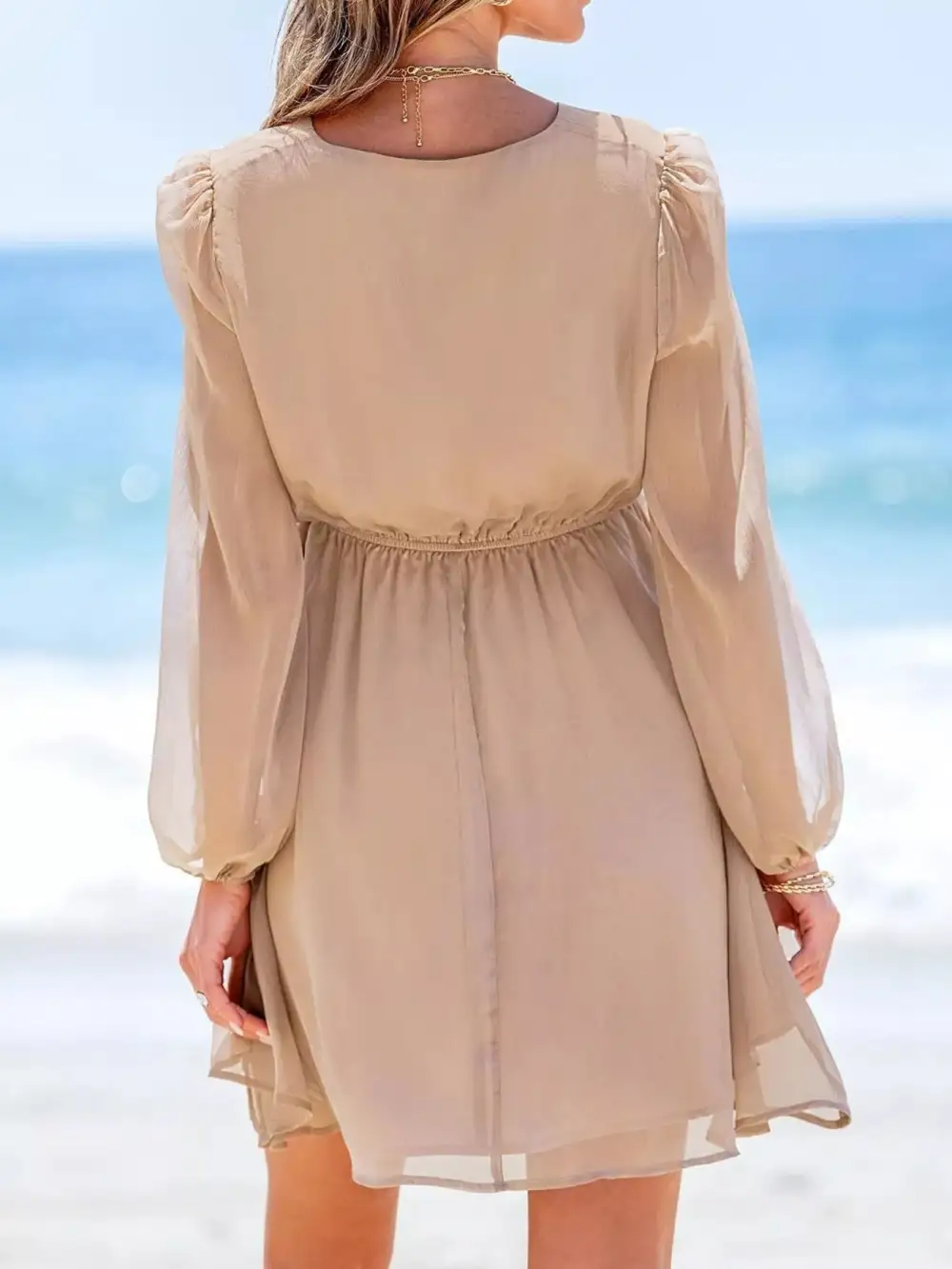 Structured Shape Long Sleeve Mini Dress
