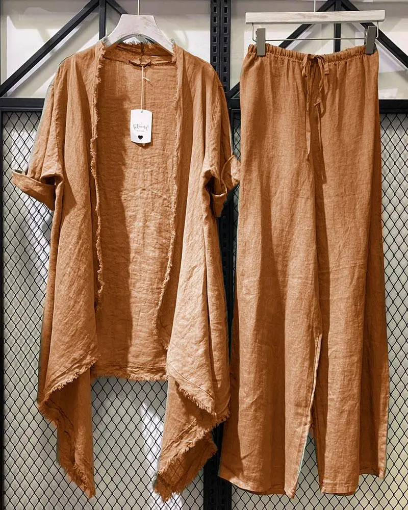 Women's Casual Outerwear & Pants Two-piece Suit