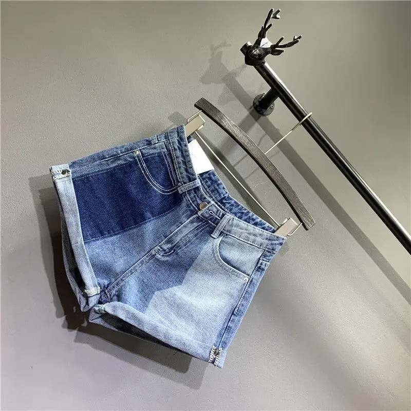 Contoured Pocketed Shorts Denim Pants