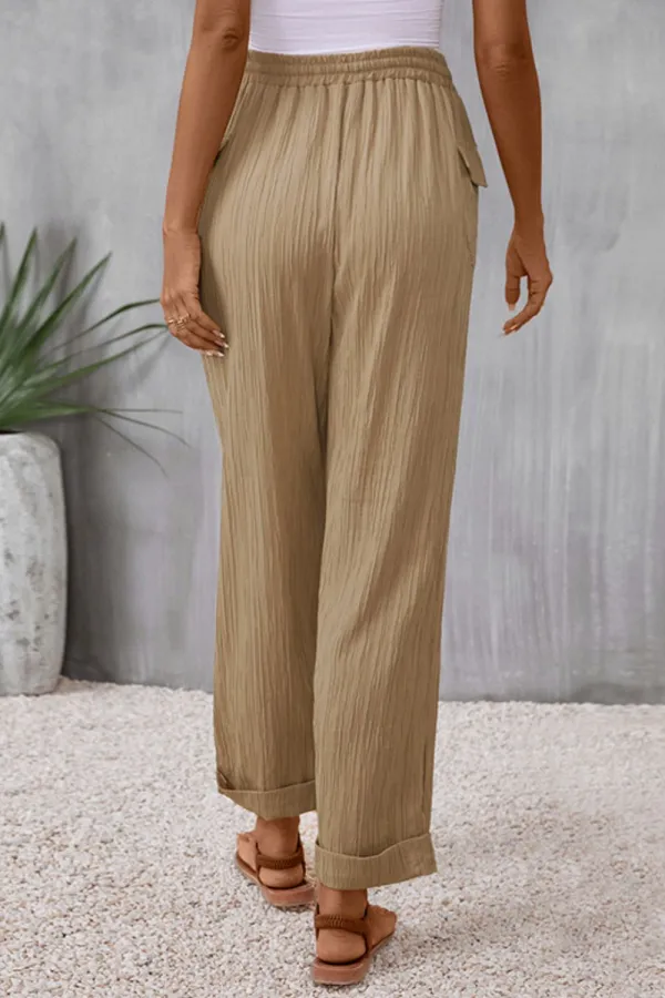 Easy Tie Detail High Waist Pants