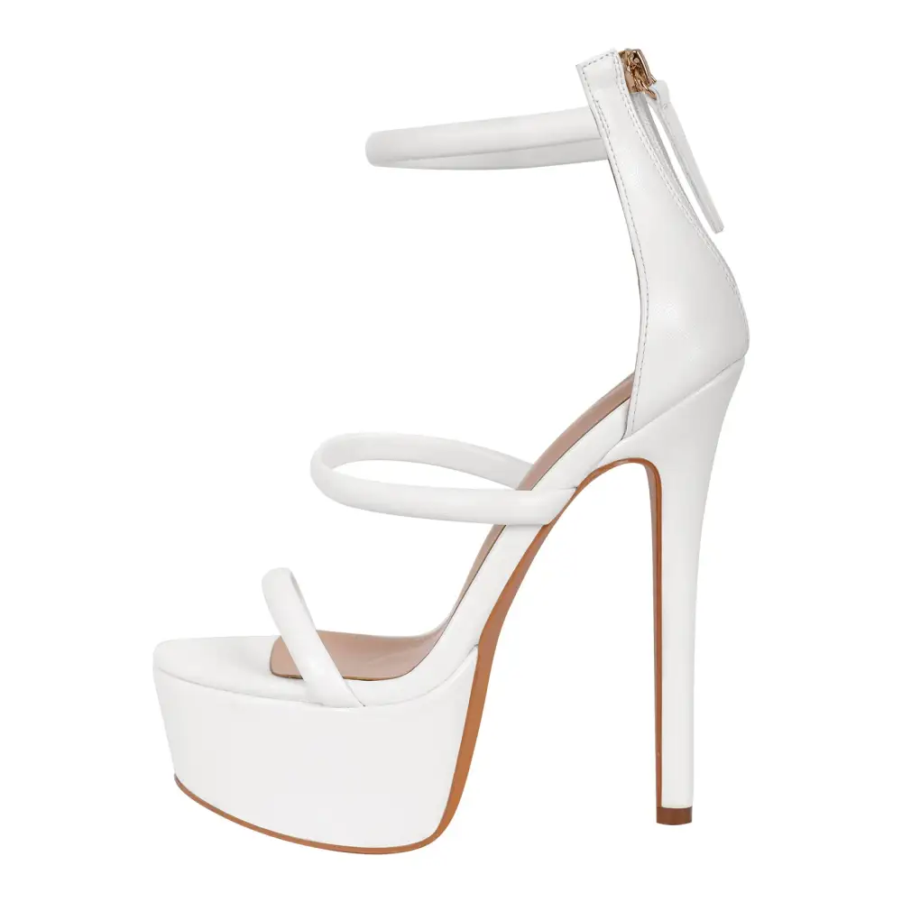Open Toe Stiletto Ankle Strap Platform Sandals