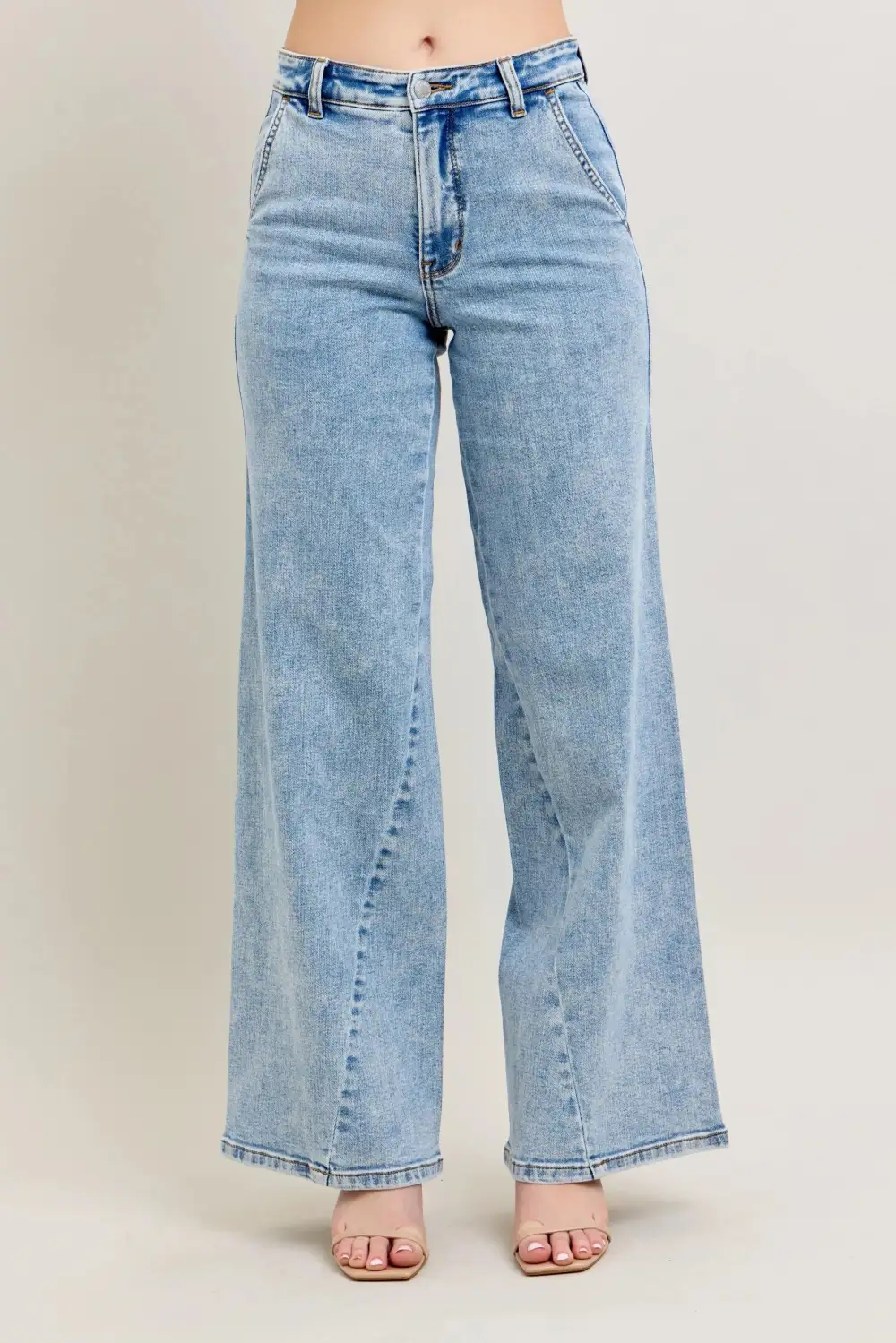 Casual High Rise Wide Leg Jeans