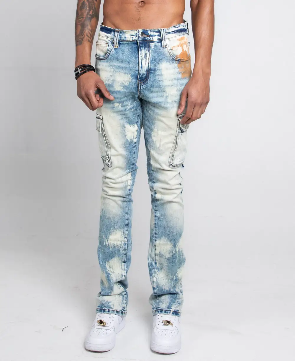 Wash Stacked Cargo Jeans