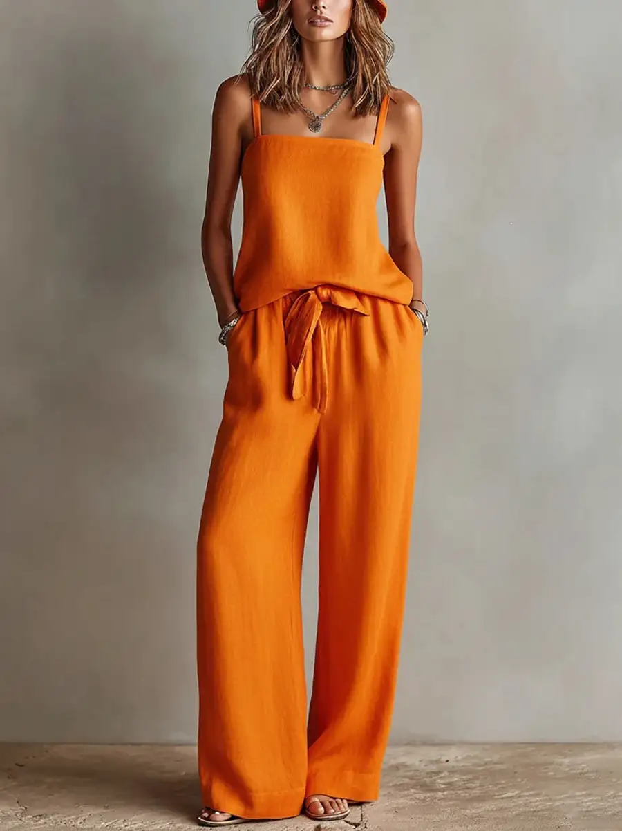 Relaxed Pocket Vest And Pants Set