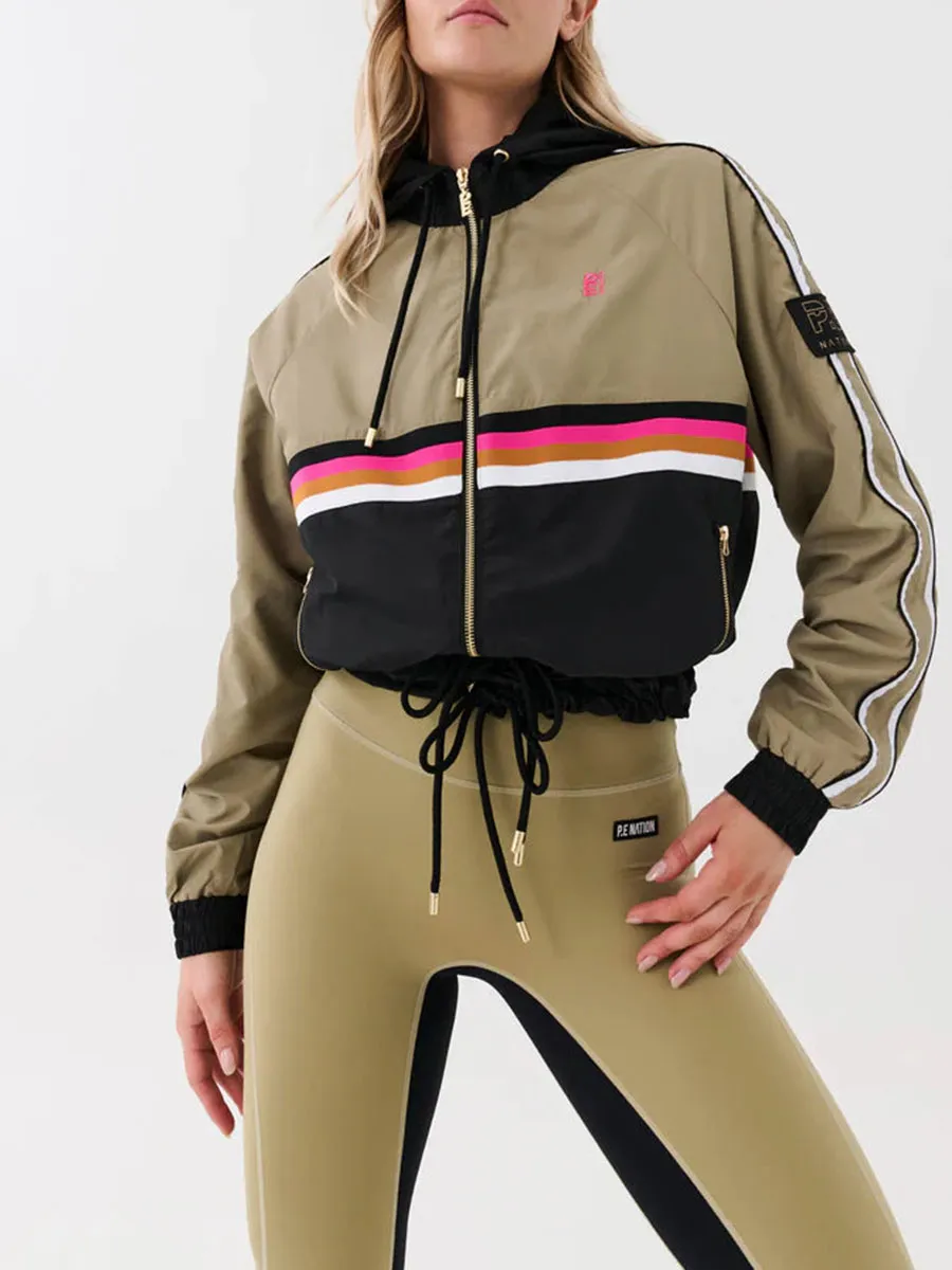 CONTRAST COLOR ZIP UP JACKET